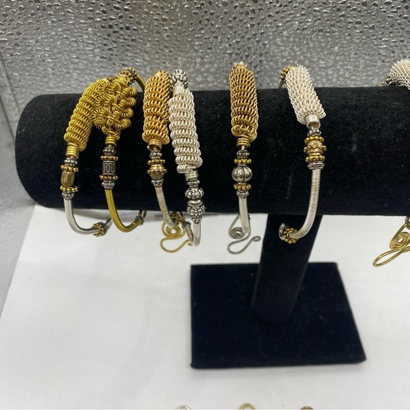 Boho Bracelet artisan handmade of copper and silver coiled on spring 6.5” - Picture 6 of 7